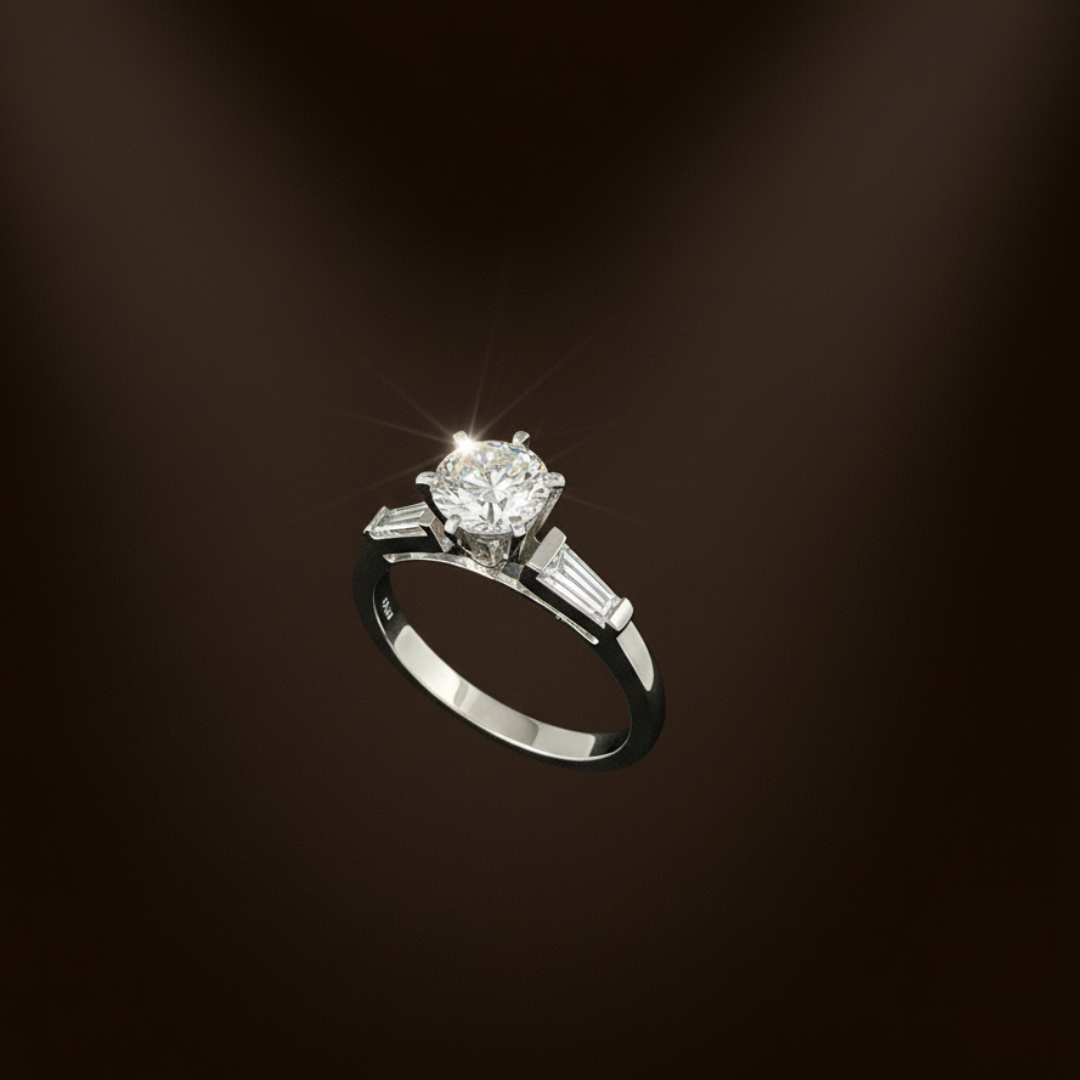 Anillo de compromiso platino con dos diamantes